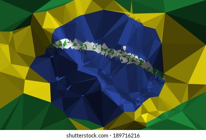 Brazilian Flag, polygonal draw 