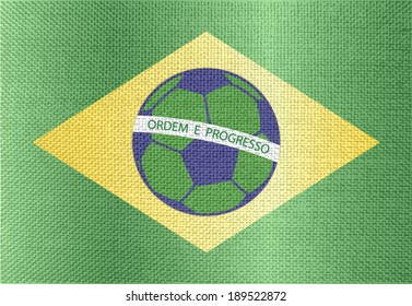 Brazilian Flag and Soccer ball.