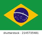 Brazilian flag vector. Brazil's flag. translation of the text into Portuguese Order and Progress