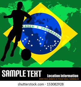 Brazilian flag vector illustration for a football / soccer championship