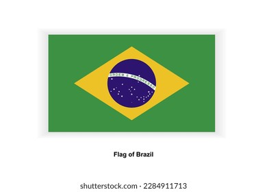 ilustración vectorial de la bandera brasileña, la bandera nacional de la pegatina del Brasil, la República Federativa del Brasil, Bandeira, Ordem E Progresso, colores originales y proporción correctamente, 