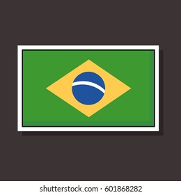 Brazilian flag. Vector sticker