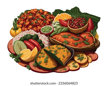 Brazilian food dish. Vector illustration.