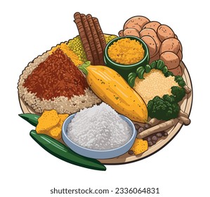 Brazilian food dish. Vector illustration.