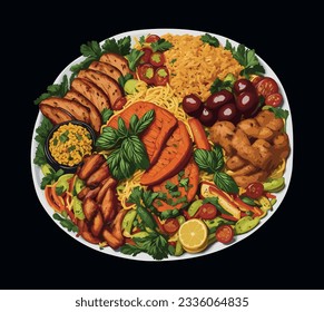 Brazilian food dish. Vector illustration.