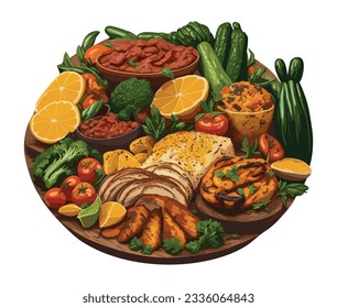 Brazilian food dish. Vector illustration.