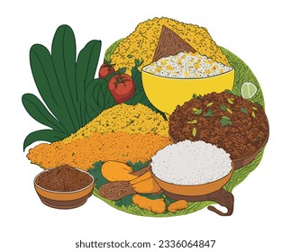 Brazilian food dish. Vector illustration.