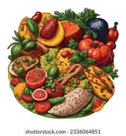 Brazilian food dish. Vector illustration.