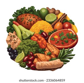 Brazilian food dish. Vector illustration.