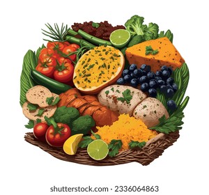 Brazilian food dish. Vector illustration.