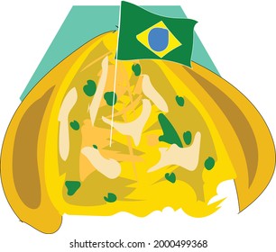 Brazilian food illustration design with the name coxinha
