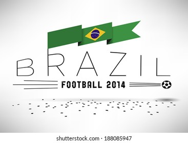 Brazilian Football Design with Flag