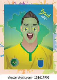 Brazilian football fan vector