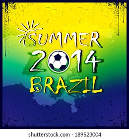 Brazilian football poster. Summer 2014