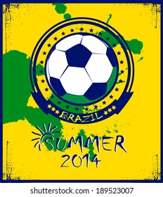 Brazilian football poster. Summer 2014