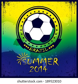 Brazilian football poster. Summer 2014