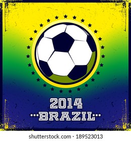 Afiche de fútbol brasileño. Verano 2014