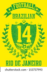 brazilian football retro style vector art