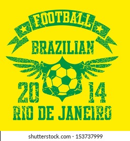 brazilian football retro style vector art