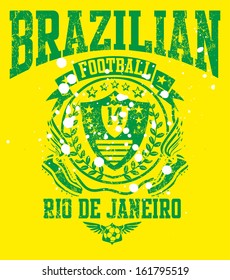 brazilian football retro style vector art