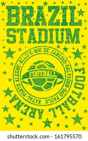brazilian football retro style vector art