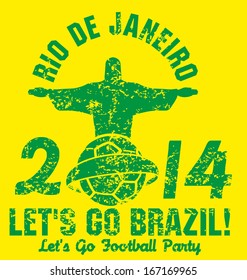 brazilian football retro style vector art