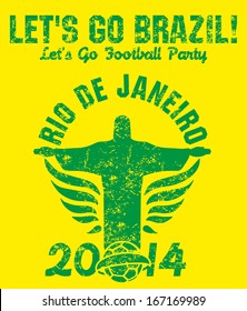 brazilian football retro style vector art