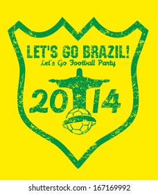 brazilian football retro style vector art