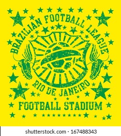 brazilian football retro style vector art