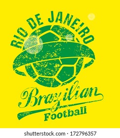 Brazilian football retro style vector art