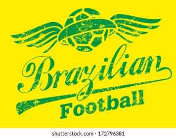 Brazilian football retro style vector art