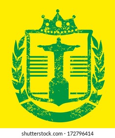 Brazilian football retro style vector art