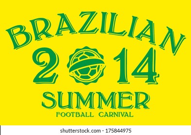 brazilian football retro style vector art