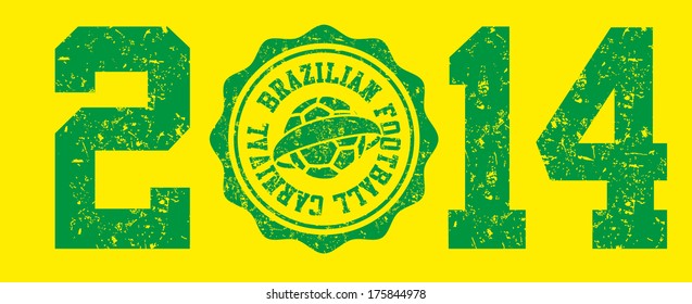 brazilian football retro style vector art