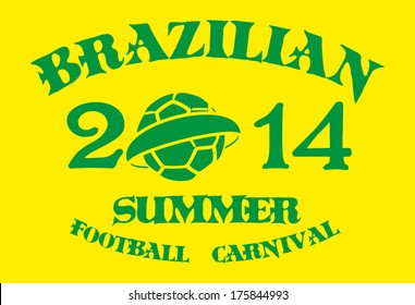 brazilian football retro style vector art