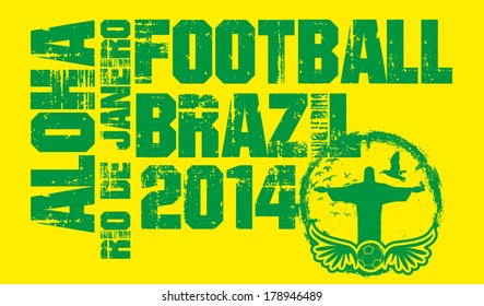 brazilian football retro style vector art