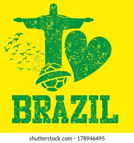 brazilian football retro style vector art