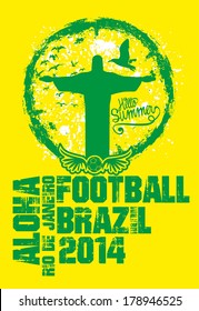 brazilian football retro style vector art