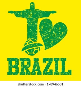 brazilian football retro style vector art