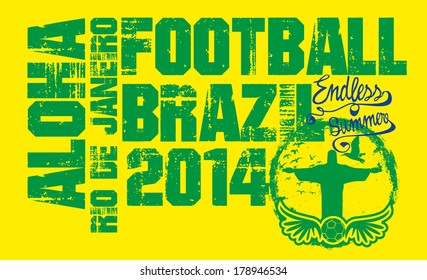 brazilian football retro style vector art