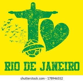 brazilian football retro style vector art