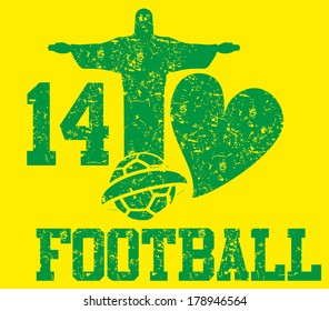 brazilian football retro style vector art