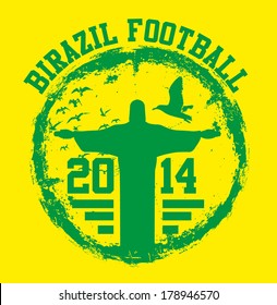 brazilian football retro style vector art