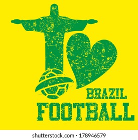 brazilian football retro style vector art