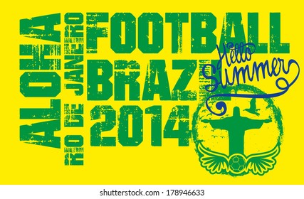 brazilian football retro style vector art