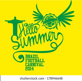 brazilian football retro style vector art