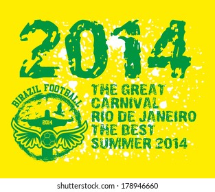 brazilian football retro style vector art