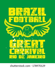 brazilian football retro style vector art