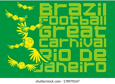 brazilian football retro style vector art