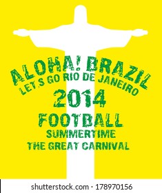 brazilian football retro style vector art